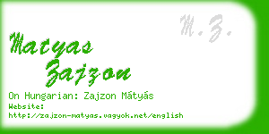 matyas zajzon business card