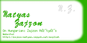 matyas zajzon business card